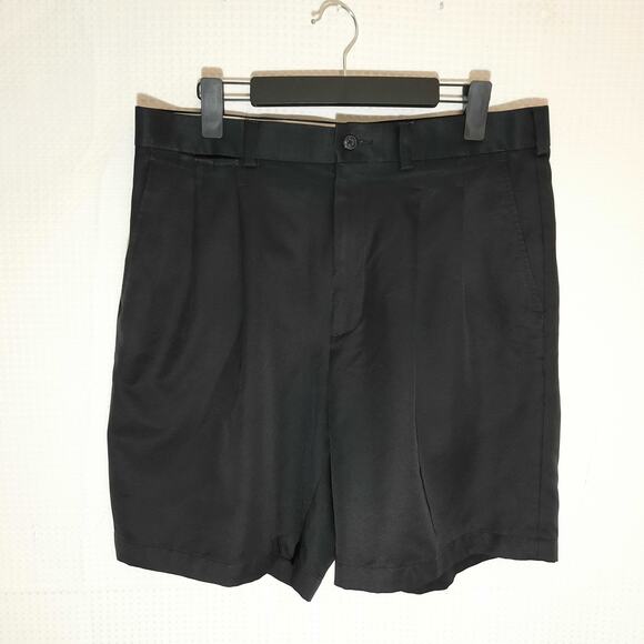 PGA Tour Golf Shorts Men’s 34 Black Flat Front Moisture Wicking Polyester - Picture 1 of 6
